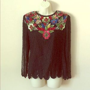 Sweelo vintage beaded top, small
